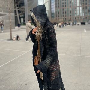 Unisex  Black Hooded Cardigan ✔️